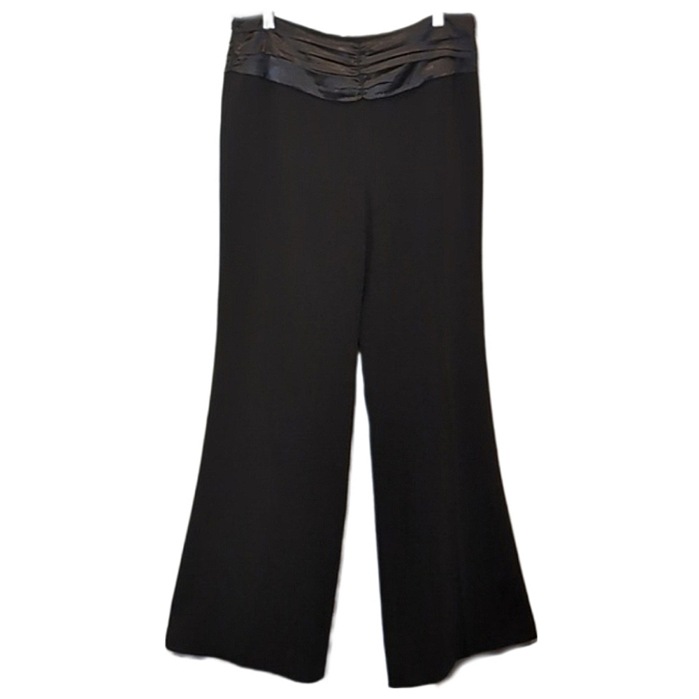 Bianca Nygard Pleated Satin Waist Dress Pants Wide Leg Flowy Lined High Rise
